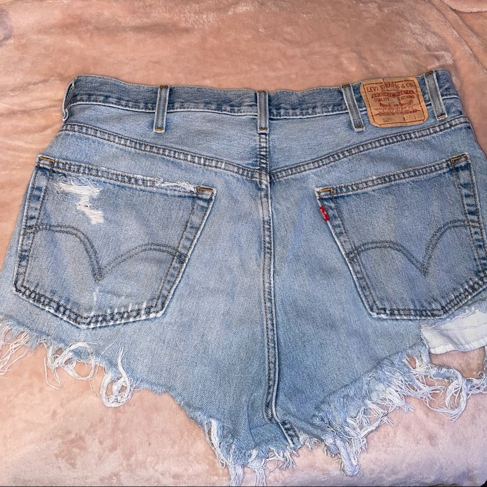 High waisted Levi 505 shorts
